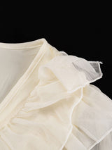 Ruffled Lace-up Mini Dress