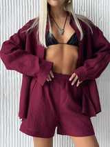 Casual Cotton Shirt & Shorts Set