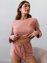 Waffle Knit Lounge Casual Set