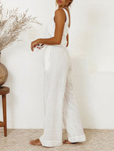 Square Neck Tank Top Wide Leg Pants Set