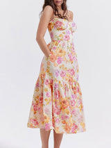 Floral Printed Spaghetti Strap Maxi Dress