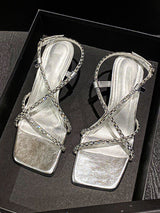 Rhinestone Open Toe Sandals