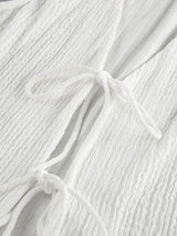 Solid Tie Front Vest & Shorts Set