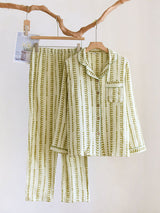 Green Leaves Cotton Pajama Set