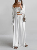 Long Sleeve Crop Tee & Wide Leg Pants