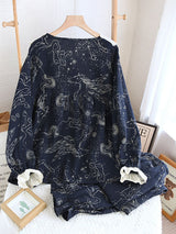 Starry Night Doll Collar Long Sleeve Pajamas