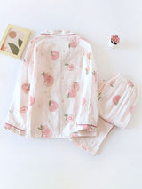 Peaches Print Cotton Pajama Set