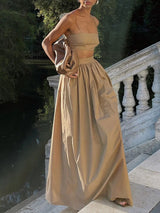 Spaghetti Strap Crop Top &  Maxi Skirt Set