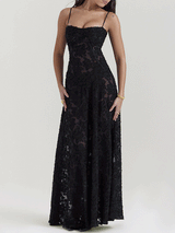 Spaghetti Strap Lace Long Dress