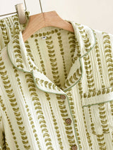 Green Leaves Cotton Pajama Set