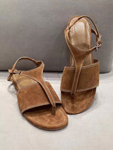 Vintage Suede Flat Sandals