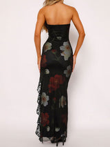 Backless Floral Maxi Dress