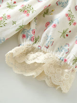 Padded Floral Short Sleeve Pajama Set