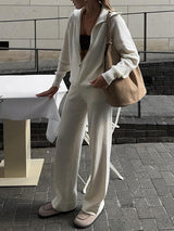 Zip-up Sweater Matching Set