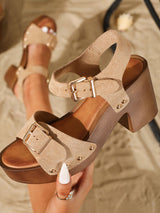 Ankle Strap Block Heel Sandals