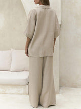 Button Down Shirt With Long Pants Set