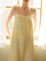 Yellow Floral Printed Nightgown