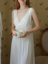 Cotton V Neck Flare Nightgown