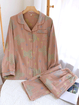 2Pcs Vintage Printed Cotton Pajamas