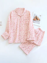 Leopard Long Sleeve Cotton Pajama Set