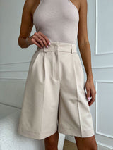 Tailored Button Fly Women Shorts