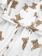 Two Pieces Long Sleeve Bear Print Lounge Set