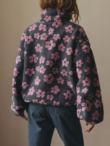 Plush Fleece Floral Sweatshirt