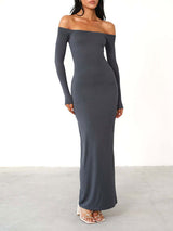 Off Shoulder Bodycon Maxi Dress