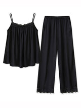 Kafiloe Lace Trim Camisole Pajama Set