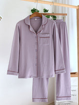 Solid Cotton Couple Pajama Set