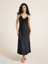 Kafiloe Bow Tie Slit Chemise Nightgown
