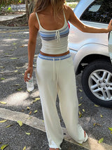 Color Block Crop Cami Top & Pants Two Piece Set