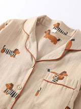 Cotton Dachshund Couple Pajama Set