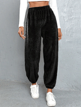 Furry Solid Color Thick Winter Lounge Pants