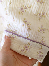 Small Purple Flowers Cotton Pajama Set