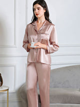 19 Momme Solid Color Long Sleeve Pajama Set