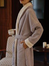 Kafiloe Thick Jacquard Sherpa Robe