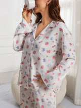 Cozy Sweet Fruit Print Pajama Set