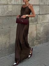 Spaghetti Strap Backless Maxi Dress