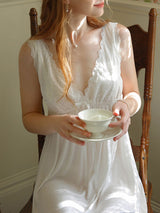 Cotton V Neck Flare Nightgown