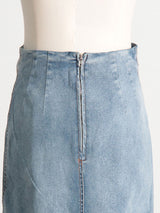 Gradient Back Split Denim Skirt