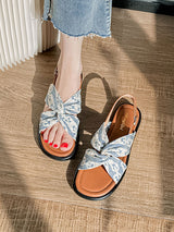 Cross Ankle Strap Flat Sandals