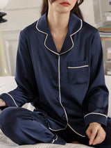 Solid Color Long Sleeve Pajama Set