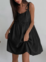 Cotton Solid Swing Camisole Dresss