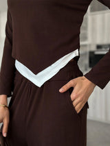Faux Layered Top and Pants Set