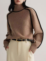 Contrast Funnel Neck Sweater