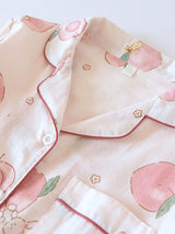 Peaches Print Cotton Pajama Set