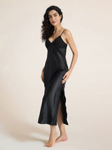 Kafiloe Bow Tie Slit Chemise Nightgown