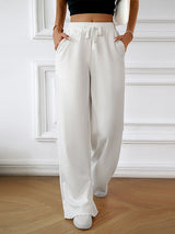 Loose Ribbed Drawstring Long Pants