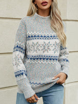 Snowflake Mock Neck Sweater